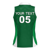 Custom Ireland Rugby Women Sleeveless Polo Shirt Irish Celtic Shamrock