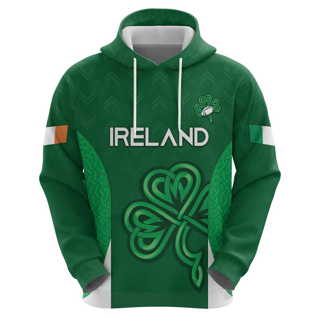 Custom Ireland Rugby Zip Hoodie Irish Celtic Shamrock