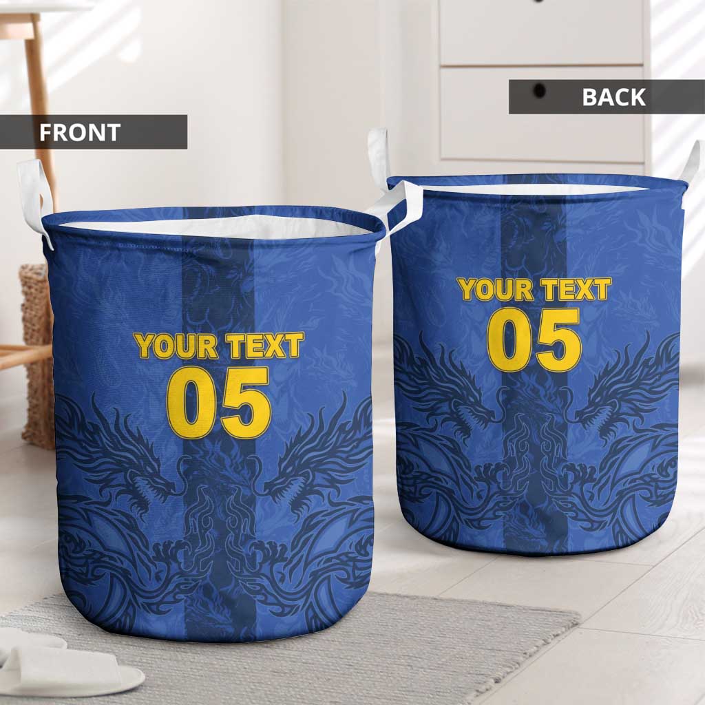 Custom Bosnia And Herzegovina Football Laundry Basket Zmajevi Rising Strong