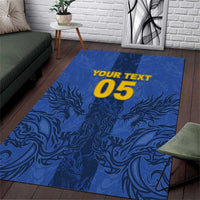 Custom Bosnia And Herzegovina Football Area Rug Zmajevi Rising Strong