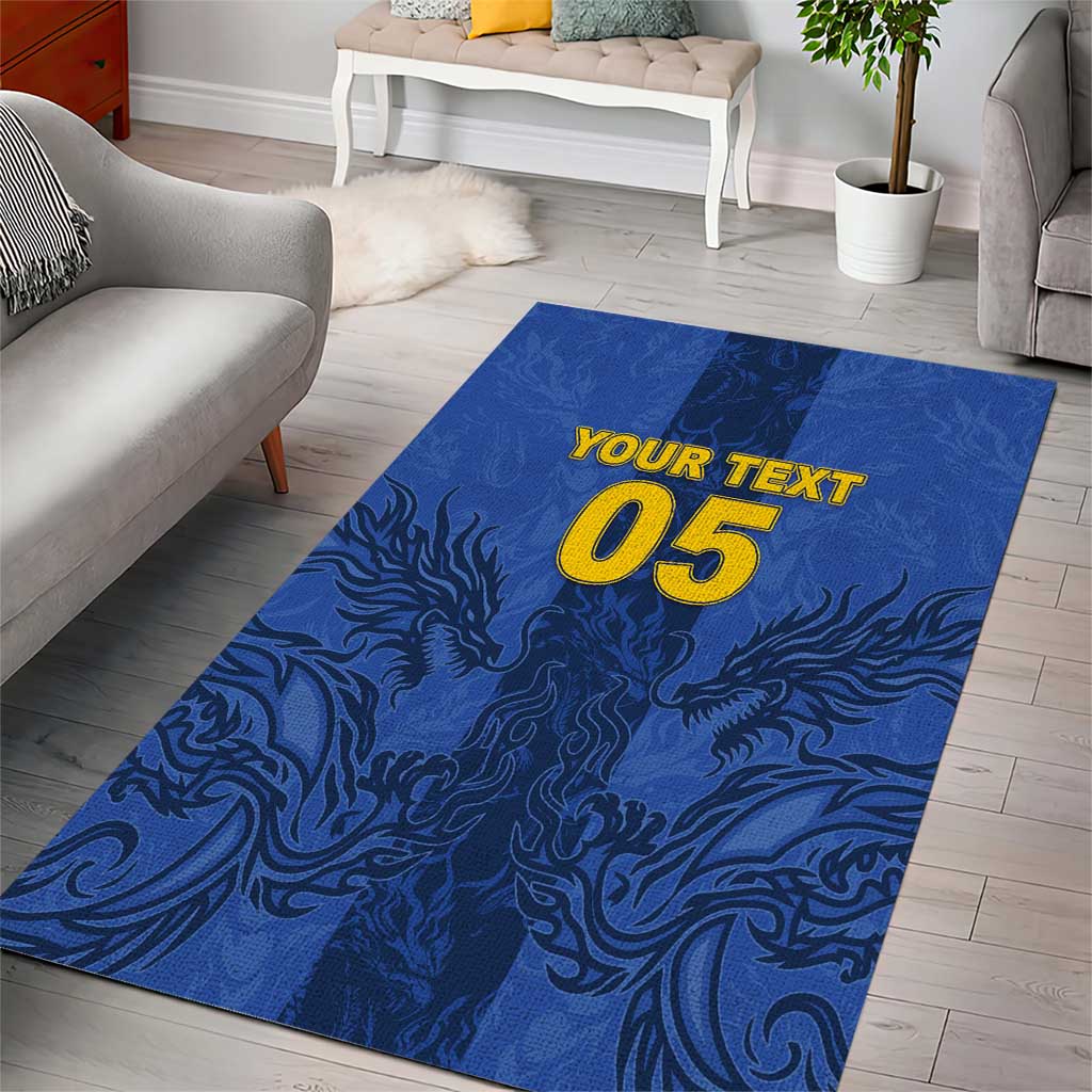 Custom Bosnia And Herzegovina Football Area Rug Zmajevi Rising Strong