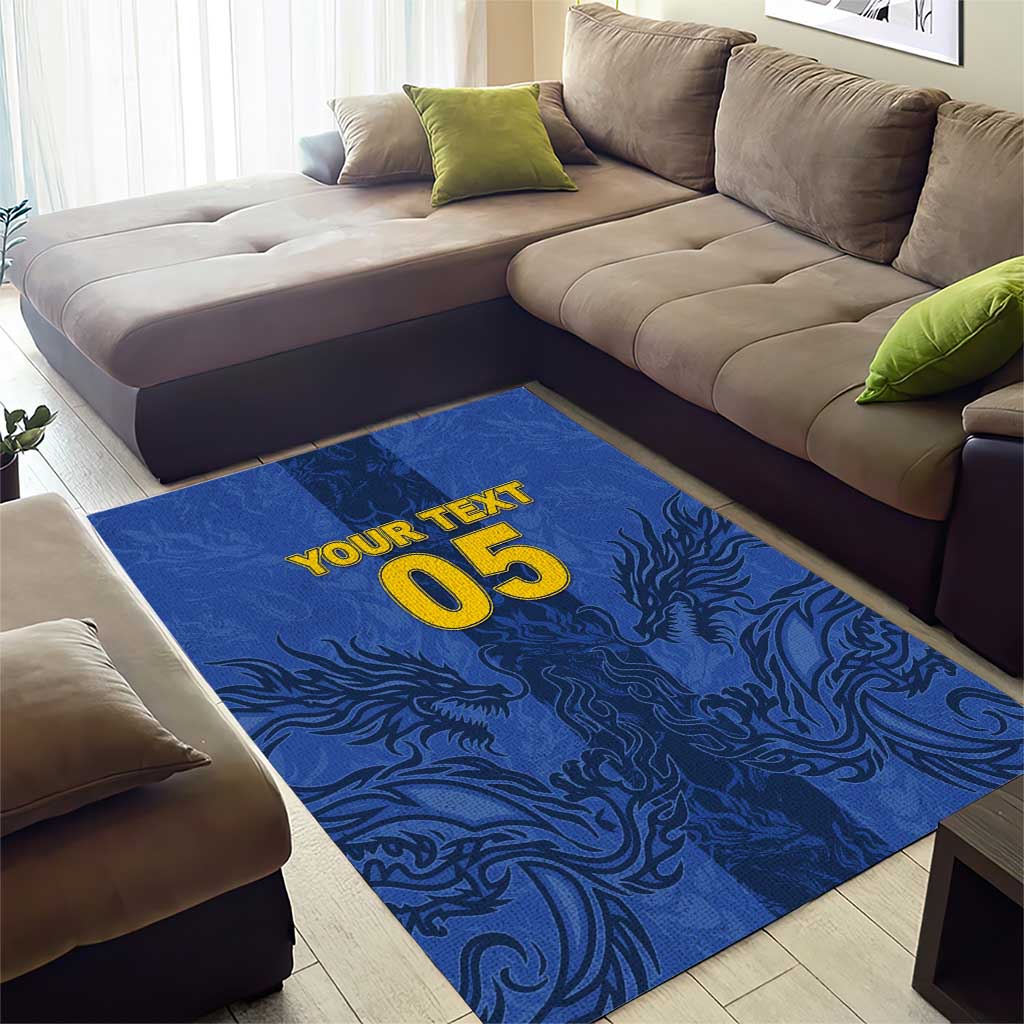 Custom Bosnia And Herzegovina Football Area Rug Zmajevi Rising Strong