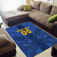 Custom Bosnia And Herzegovina Football Area Rug Zmajevi Rising Strong