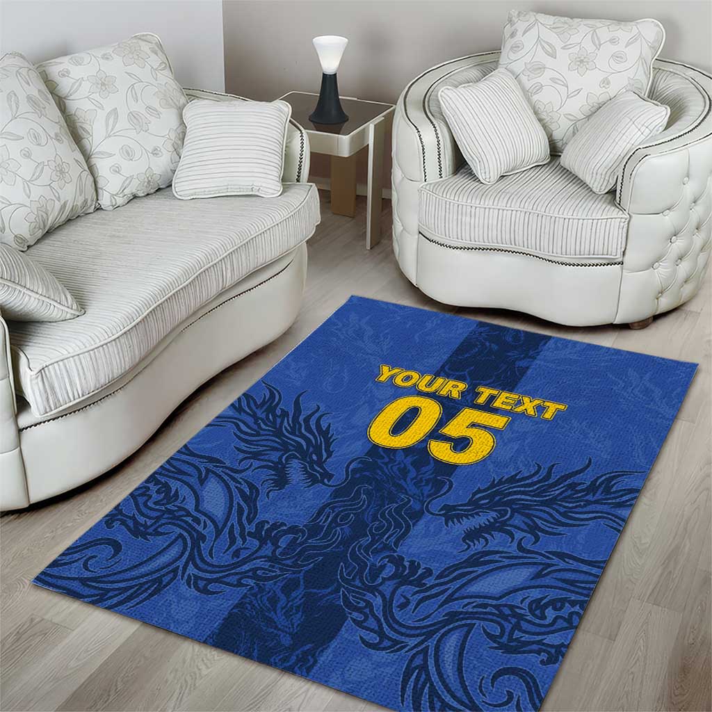 Custom Bosnia And Herzegovina Football Area Rug Zmajevi Rising Strong