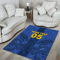 Custom Bosnia And Herzegovina Football Area Rug Zmajevi Rising Strong