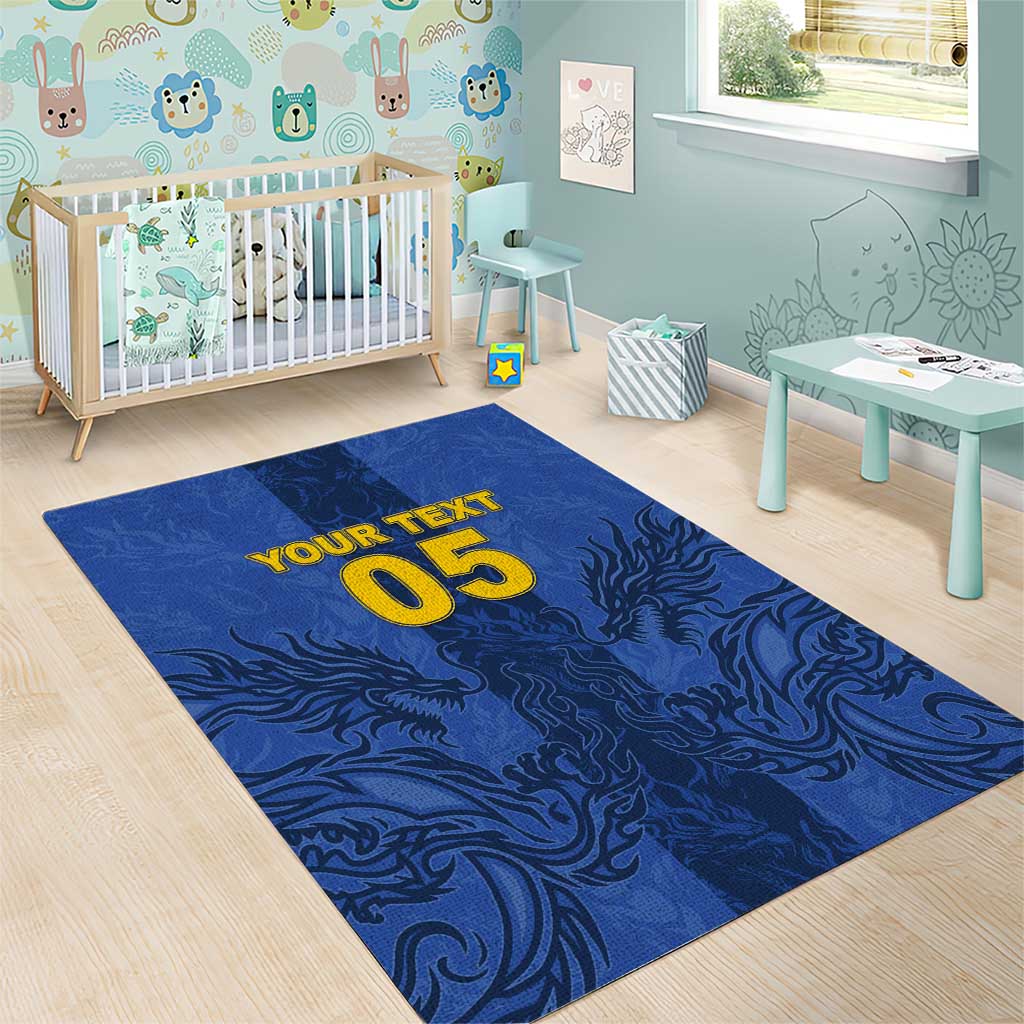 Custom Bosnia And Herzegovina Football Area Rug Zmajevi Rising Strong