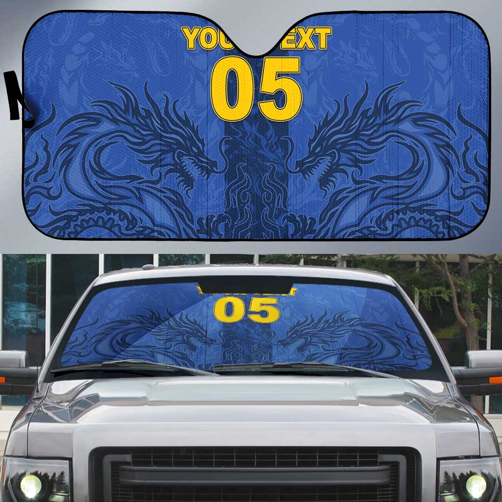 Custom Bosnia And Herzegovina Football Auto Sun Shade Zmajevi Rising Strong