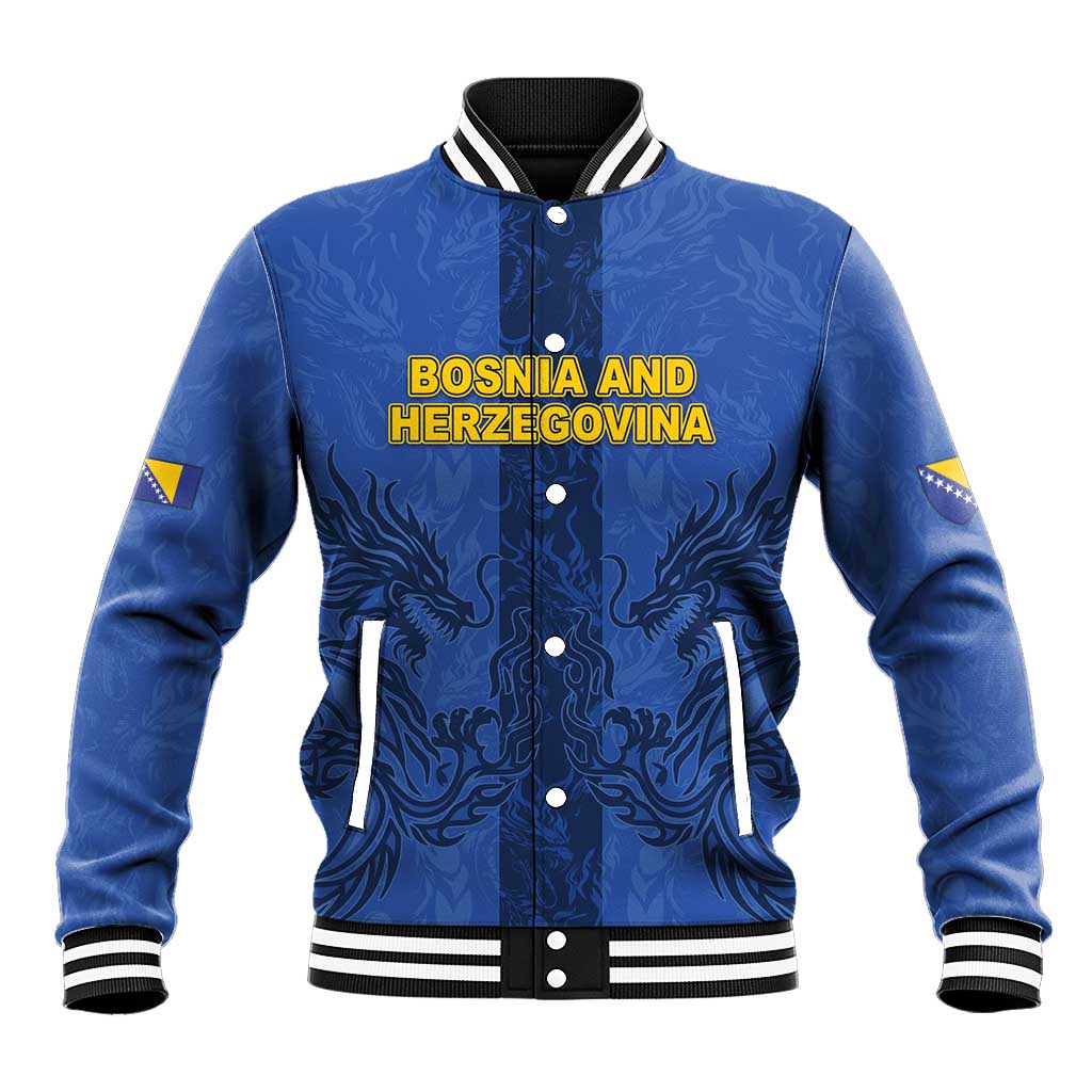 Custom Bosnia And Herzegovina Football Baseball Jacket Zmajevi Rising Strong