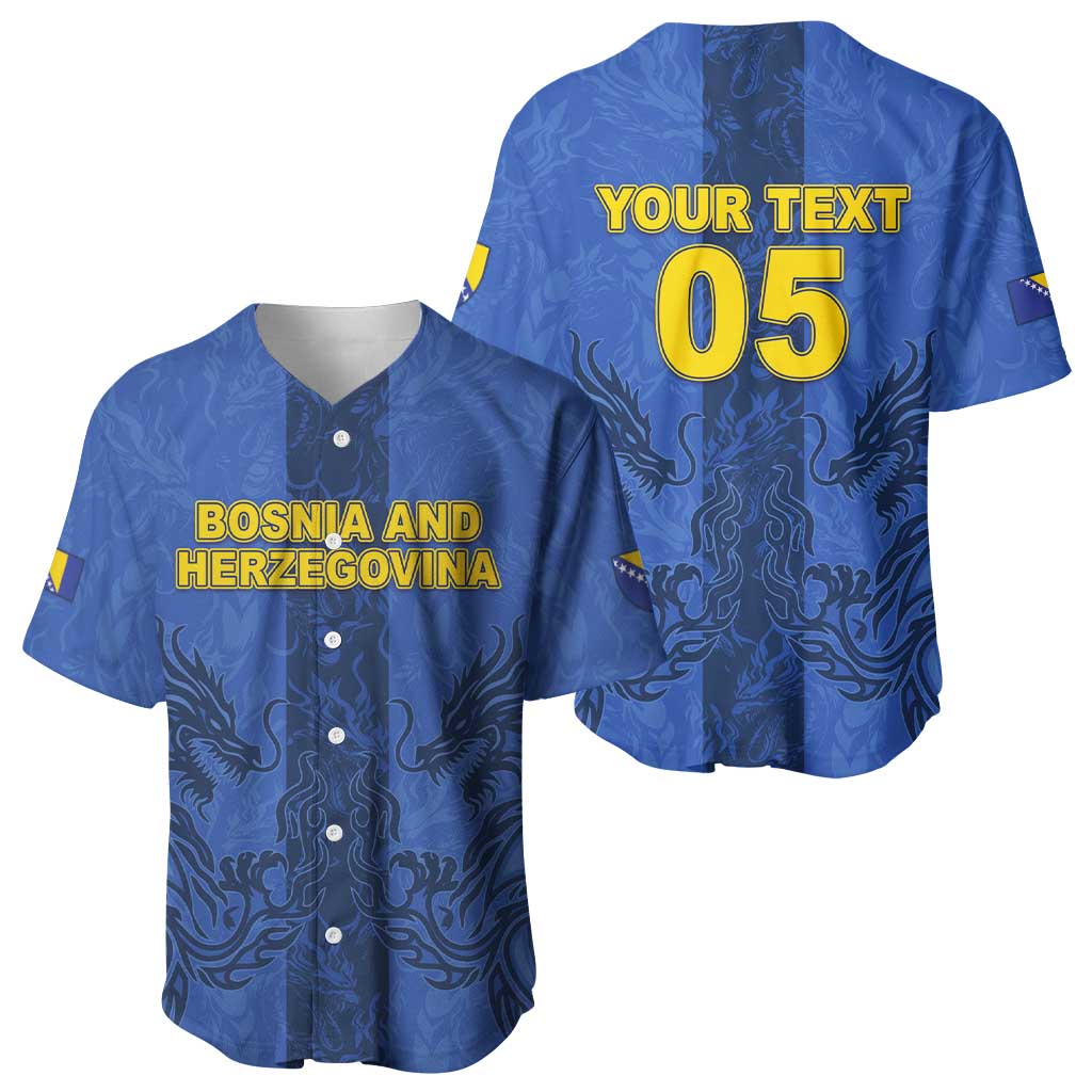 Custom Bosnia And Herzegovina Football Baseball Jersey Zmajevi Rising Strong