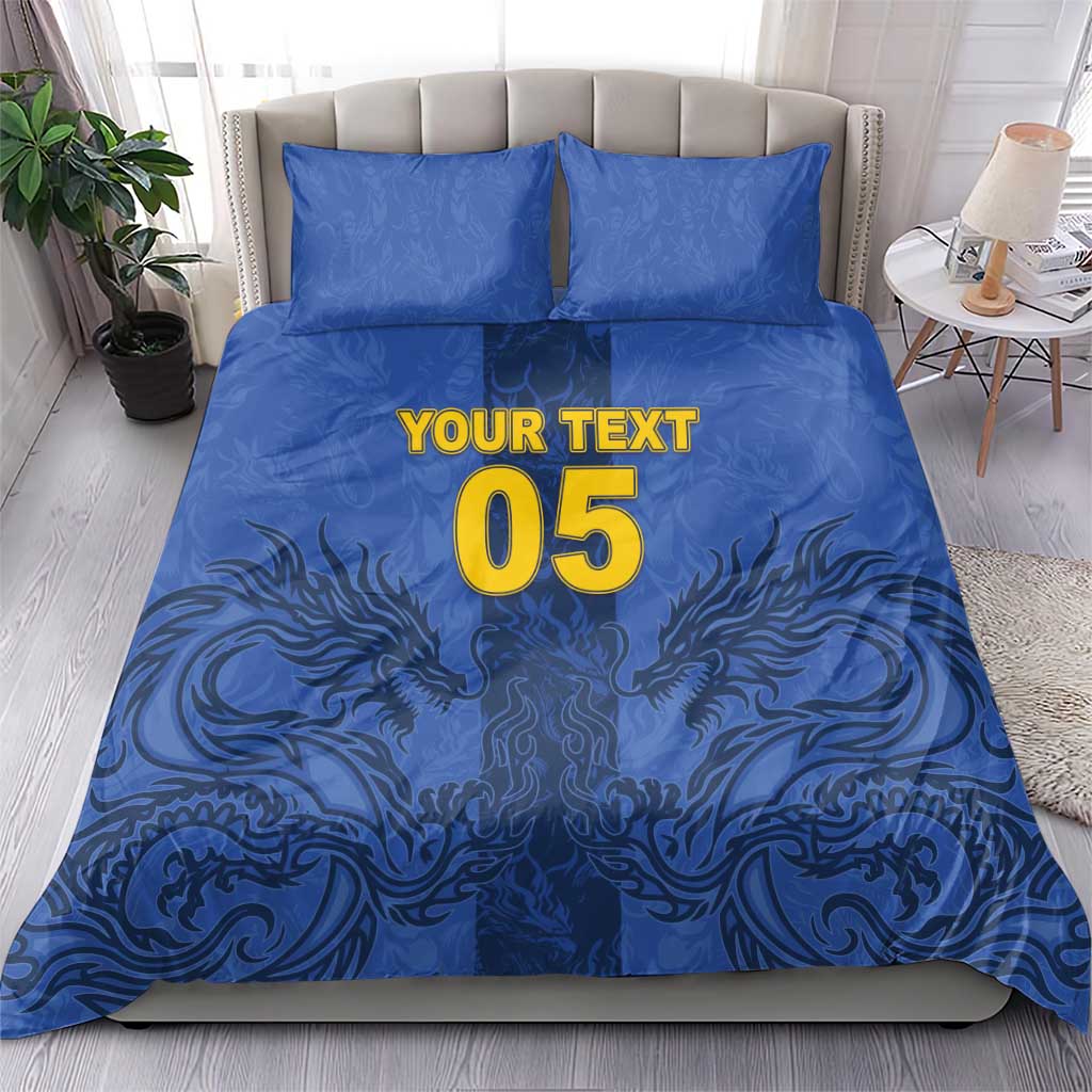 Custom Bosnia And Herzegovina Football Bedding Set Zmajevi Rising Strong