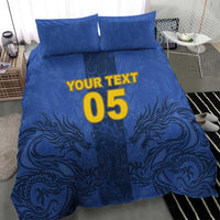 Custom Bosnia And Herzegovina Football Bedding Set Zmajevi Rising Strong