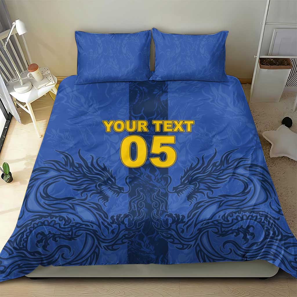 Custom Bosnia And Herzegovina Football Bedding Set Zmajevi Rising Strong