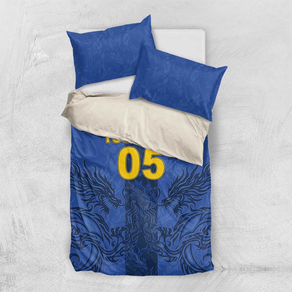 Custom Bosnia And Herzegovina Football Bedding Set Zmajevi Rising Strong
