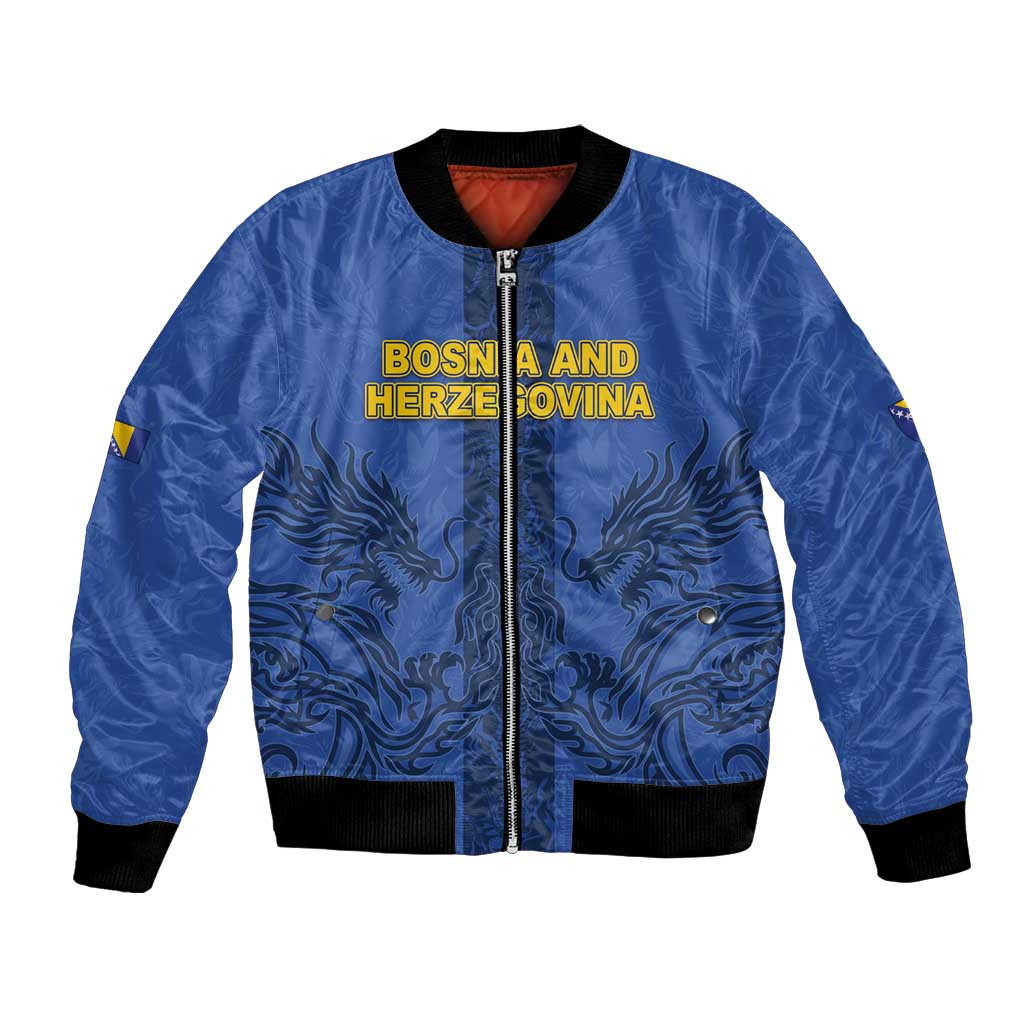 Custom Bosnia And Herzegovina Football Bomber Jacket Zmajevi Rising Strong