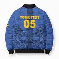 Custom Bosnia And Herzegovina Football Bomber Puffer Jacket Zmajevi Rising Strong
