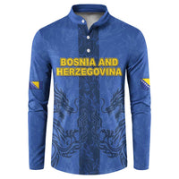 Custom Bosnia And Herzegovina Football Button Sweatshirt Zmajevi Rising Strong