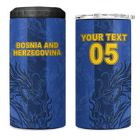 Custom Bosnia And Herzegovina Football 4 in 1 Can Cooler Tumbler Zmajevi Rising Strong