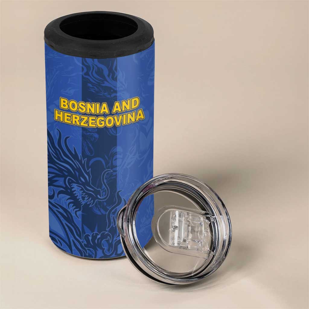 Custom Bosnia And Herzegovina Football 4 in 1 Can Cooler Tumbler Zmajevi Rising Strong