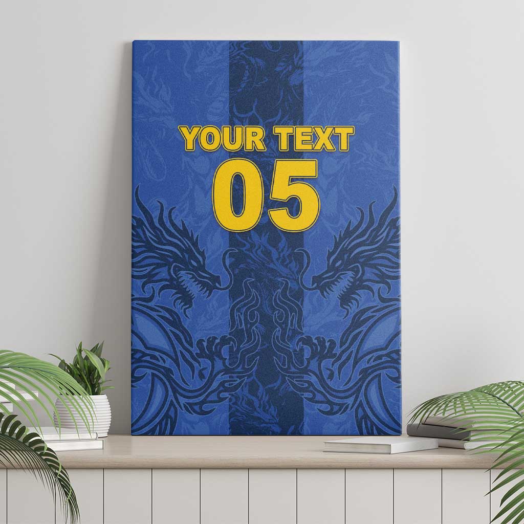 Custom Bosnia And Herzegovina Football Canvas Wall Art Zmajevi Rising Strong