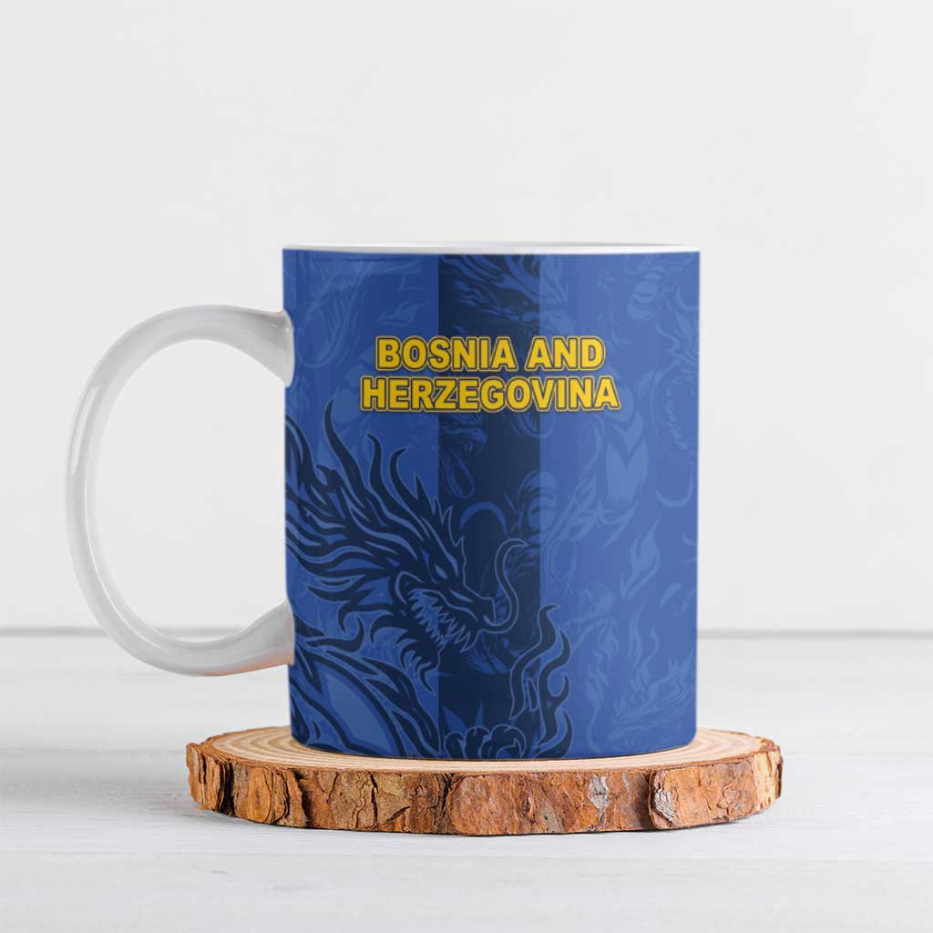 Custom Bosnia And Herzegovina Football Ceramic Mug Zmajevi Rising Strong