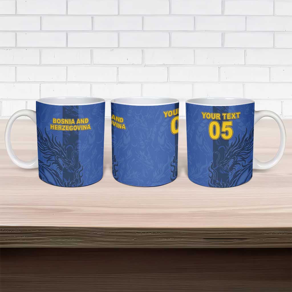 Custom Bosnia And Herzegovina Football Ceramic Mug Zmajevi Rising Strong