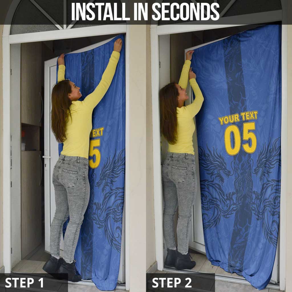Custom Bosnia And Herzegovina Football Door Cover Zmajevi Rising Strong