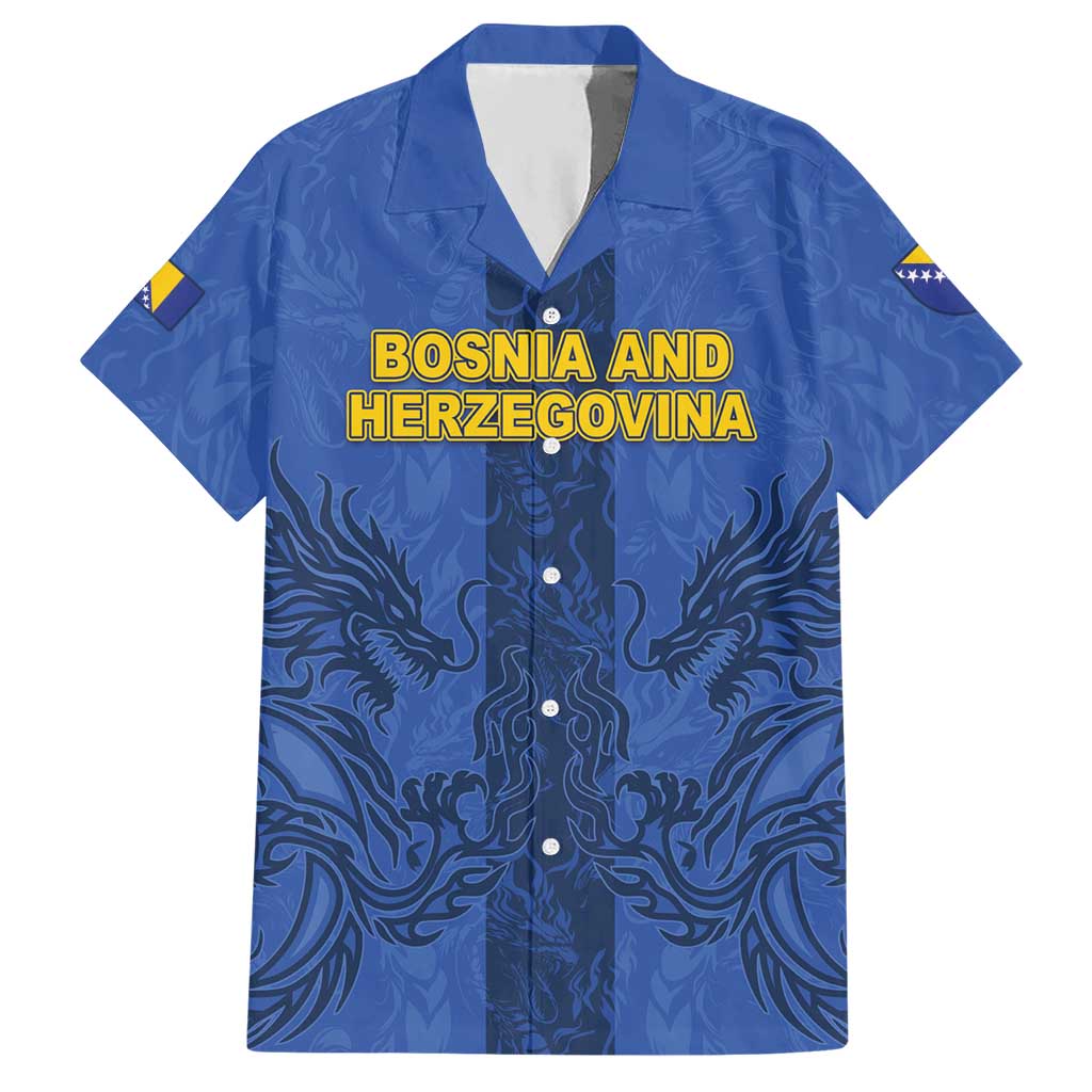 Custom Bosnia And Herzegovina Football Hawaiian Shirt Zmajevi Rising Strong