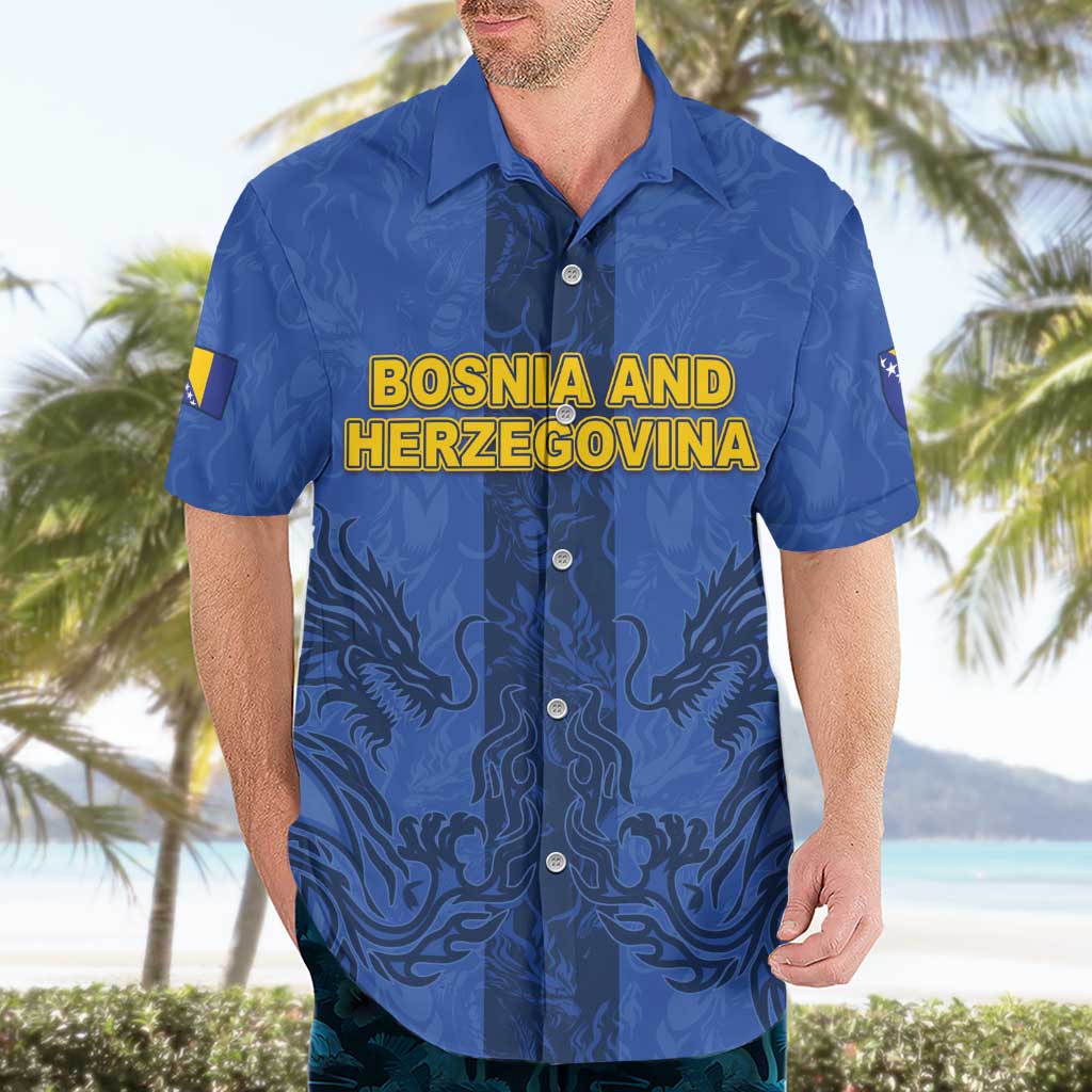 Custom Bosnia And Herzegovina Football Hawaiian Shirt Zmajevi Rising Strong