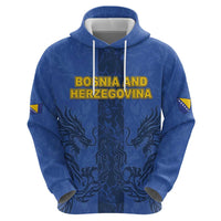 Custom Bosnia And Herzegovina Football Hoodie Zmajevi Rising Strong