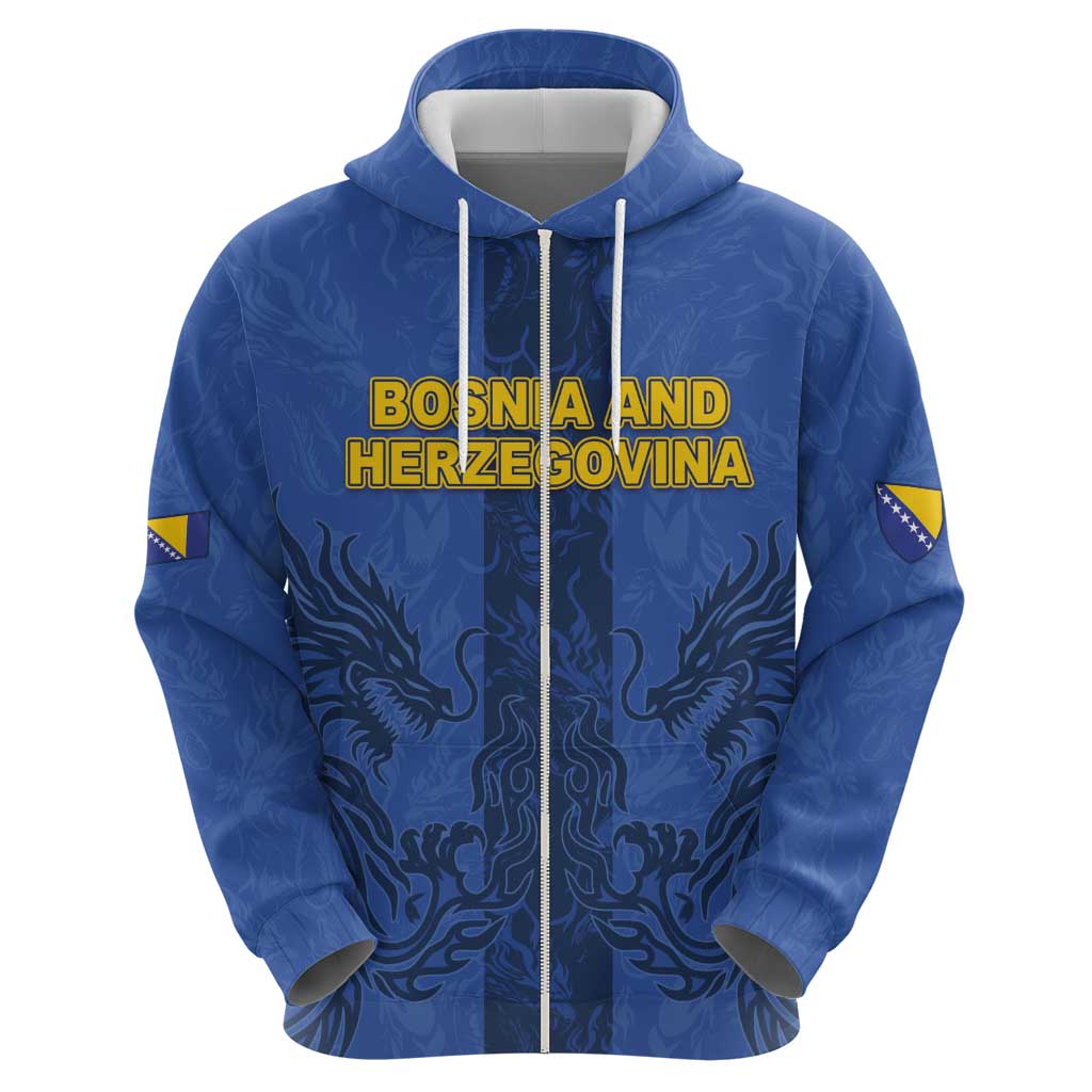 Custom Bosnia And Herzegovina Football Hoodie Zmajevi Rising Strong