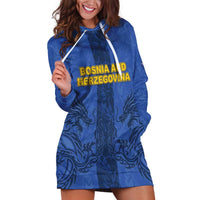 Custom Bosnia And Herzegovina Football Hoodie Dress Zmajevi Rising Strong