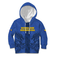 Custom Bosnia And Herzegovina Football Kid Hoodie Zmajevi Rising Strong