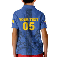 Custom Bosnia And Herzegovina Football Kid Polo Shirt Zmajevi Rising Strong