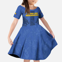 Custom Bosnia And Herzegovina Football Kid Short Sleeve Dress Zmajevi Rising Strong