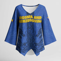 Custom Bosnia And Herzegovina Football Kimono Sleeve Blouse Zmajevi Rising Strong