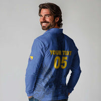Custom Bosnia And Herzegovina Football Long Sleeve Polo Shirt Zmajevi Rising Strong