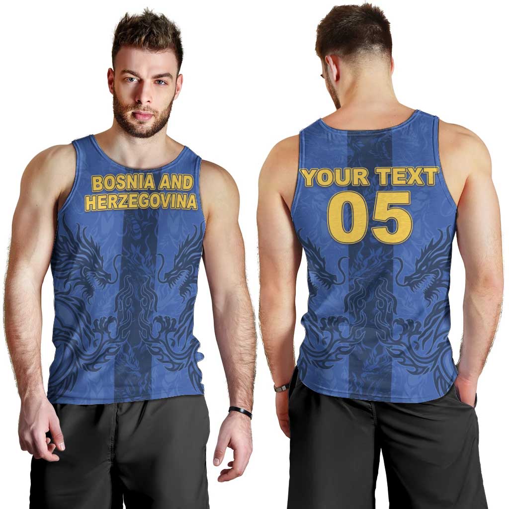 Custom Bosnia And Herzegovina Football Men Tank Top Zmajevi Rising Strong