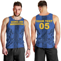 Custom Bosnia And Herzegovina Football Men Tank Top Zmajevi Rising Strong