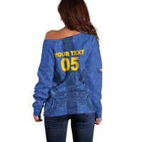 Custom Bosnia And Herzegovina Football Off Shoulder Sweater Zmajevi Rising Strong