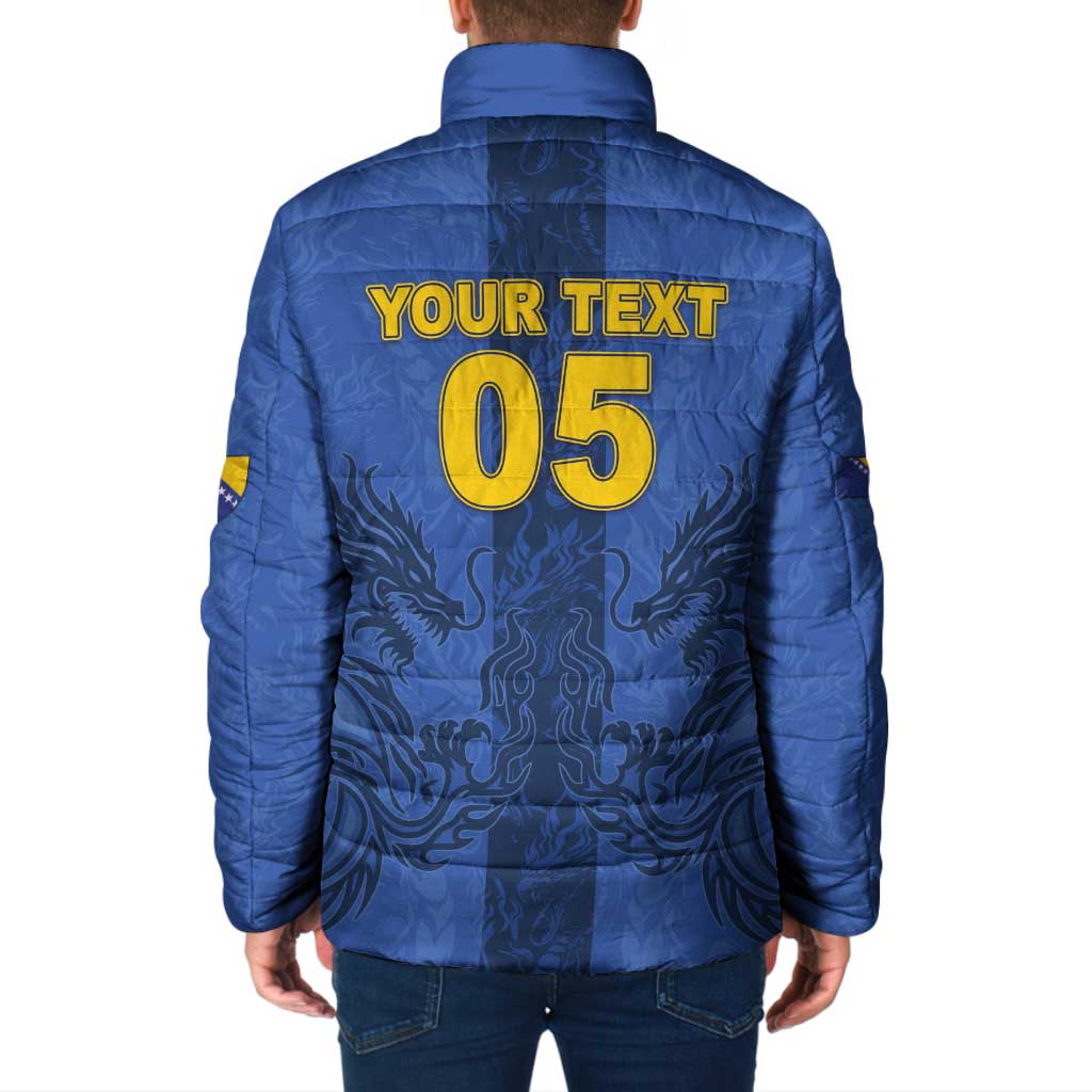 Custom Bosnia And Herzegovina Football Padded Jacket Zmajevi Rising Strong