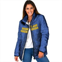 Custom Bosnia And Herzegovina Football Padded Jacket Zmajevi Rising Strong