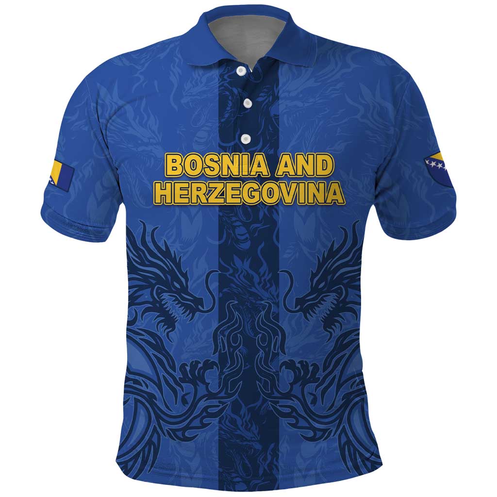 Custom Bosnia And Herzegovina Football Polo Shirt Zmajevi Rising Strong