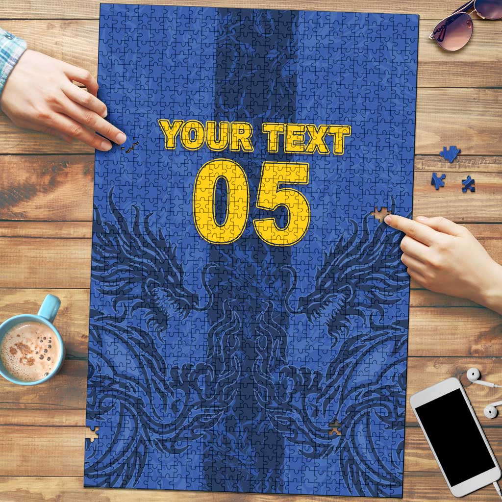 Custom Bosnia And Herzegovina Football Puzzle Zmajevi Rising Strong