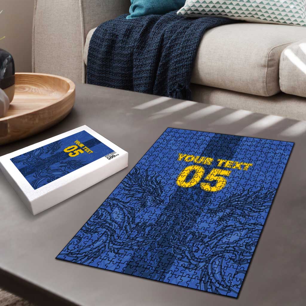 Custom Bosnia And Herzegovina Football Puzzle Zmajevi Rising Strong