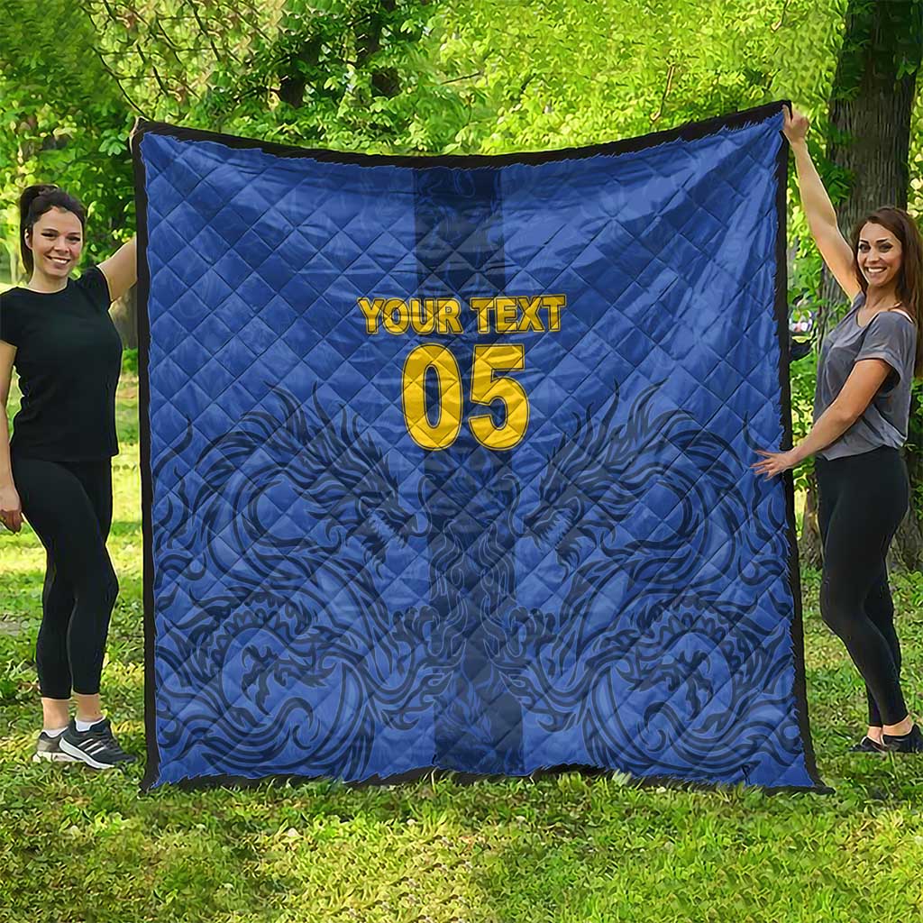 Custom Bosnia And Herzegovina Football Quilt Zmajevi Rising Strong