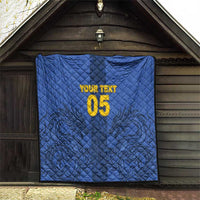 Custom Bosnia And Herzegovina Football Quilt Zmajevi Rising Strong