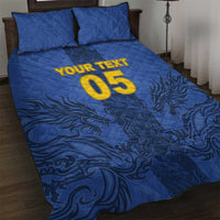 Custom Bosnia And Herzegovina Football Quilt Bed Set Zmajevi Rising Strong