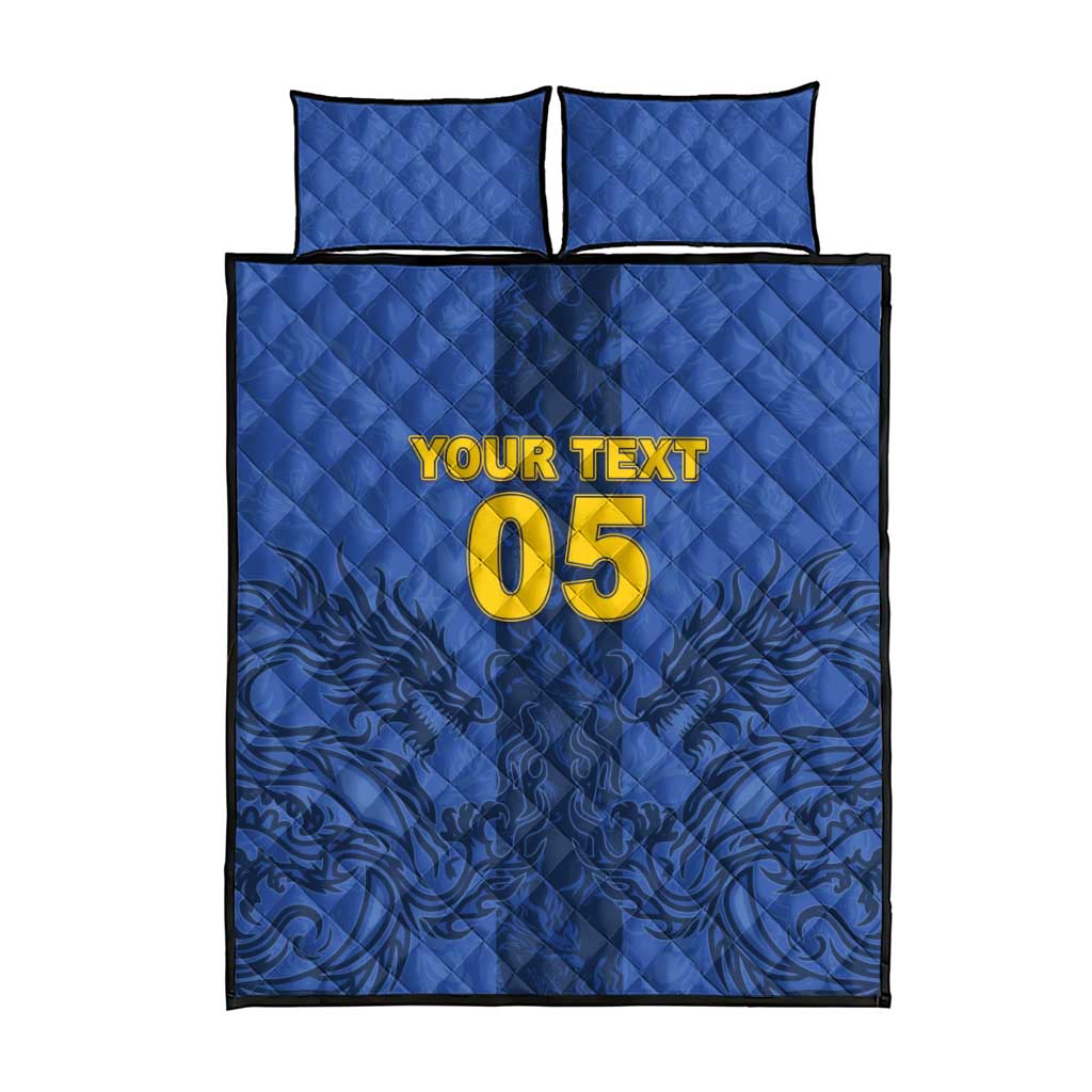 Custom Bosnia And Herzegovina Football Quilt Bed Set Zmajevi Rising Strong