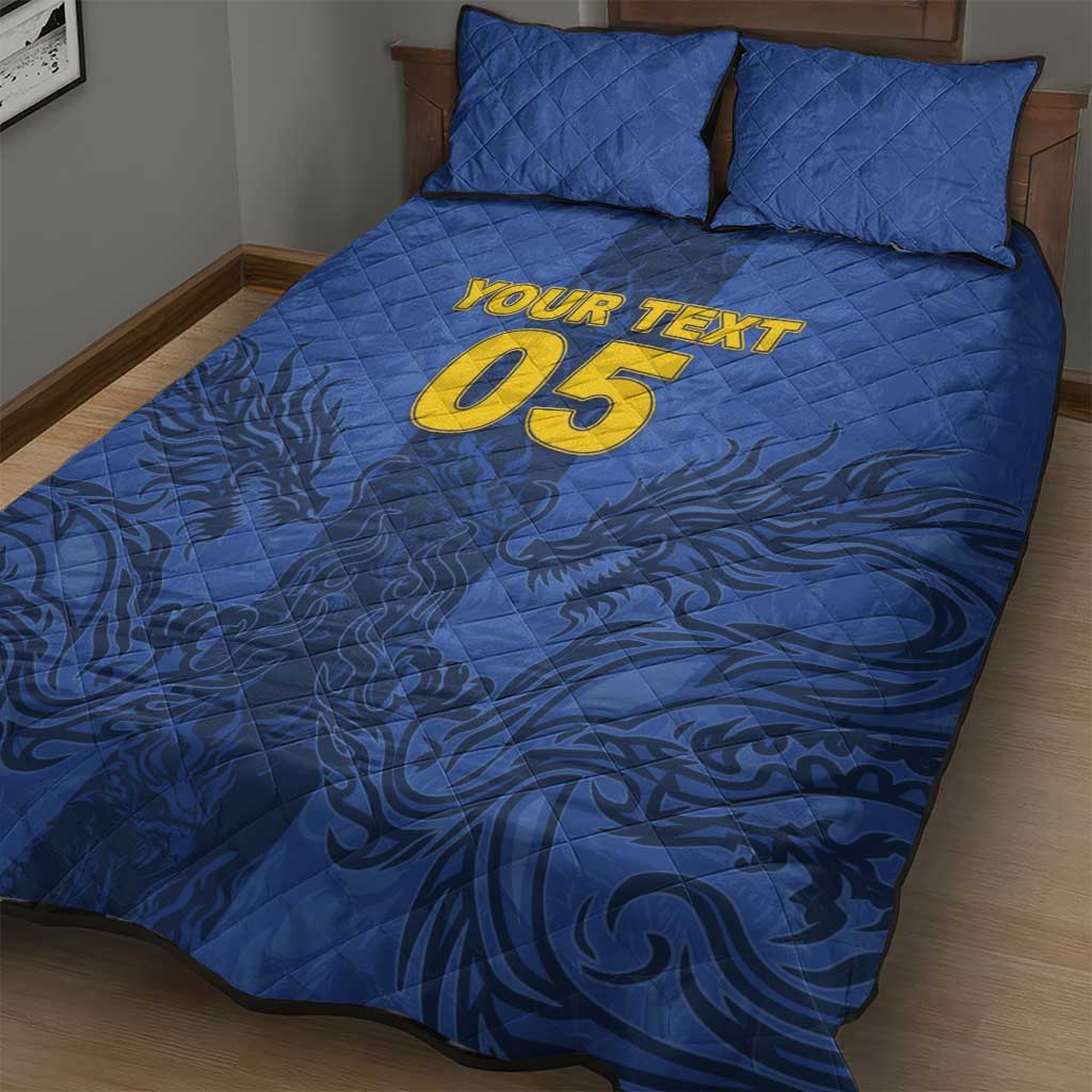 Custom Bosnia And Herzegovina Football Quilt Bed Set Zmajevi Rising Strong