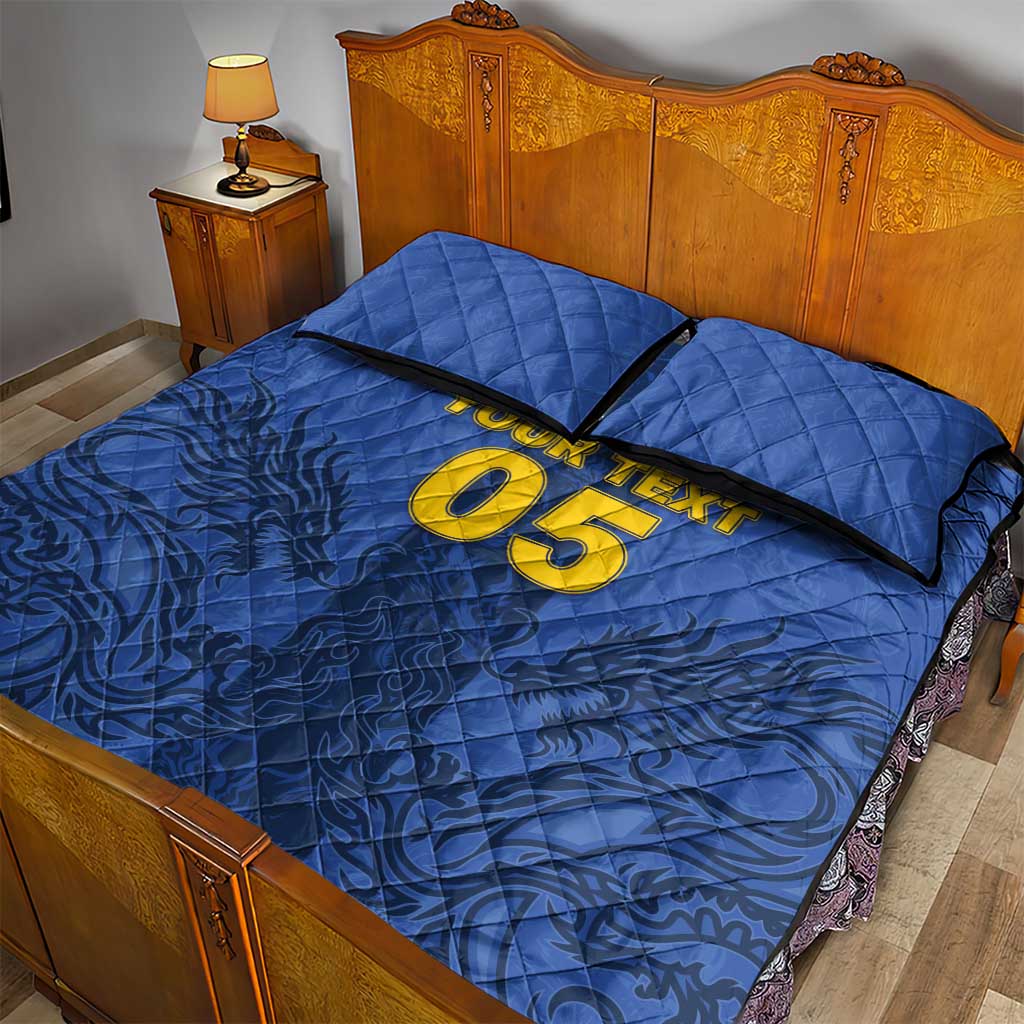 Custom Bosnia And Herzegovina Football Quilt Bed Set Zmajevi Rising Strong